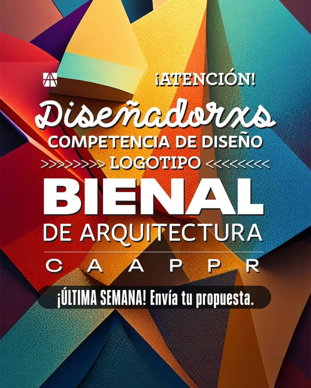 ¡DISEÑADORES! No pierdan la oportunidad de presentar su propuesta de logotipo para nuestra bienal de arquitectura 2025. La persona seleccionada recibirá un premio de $750. Envíale esta publicación a todos los diseñadores que conozcas para que sean parte.
-
-
-
Fecha límite: 22 de noviembre de 2024 | Visita nuestra pagina web para todos los detalles: https://www.caappr.org/eventos/bienal-de-arquitectura/
-
-
-
#CAAPPR #FxA #IAPPR #arquitectos #colegiodearquitetos #arquitectosdePR #arquitectospaisajistas #puertorico #Arquitectura