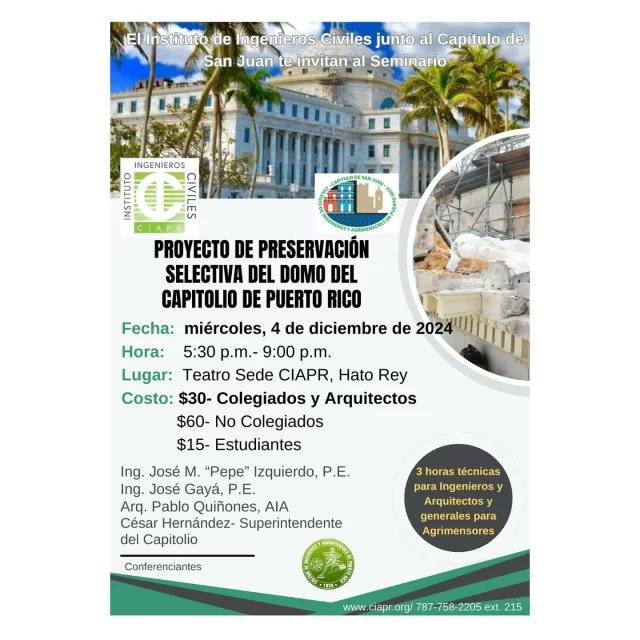 No pierdas la oportunidad de completar 3 horas técnicas junto al Instituto de Ingenieros Civiles, acompáñanos en esta [conferencia] para registro: llamar al 787-758-2205
-
-
-
#CAAPPR #FxA #IAPPR #arquitectos #colegiodearquitetos #arquitectosdePR #arquitectospaisajistas #puertorico #Arquitectura